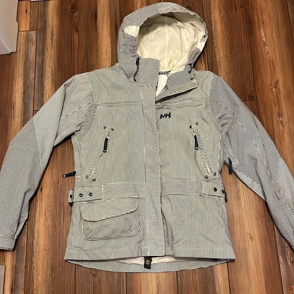 Helly Hansen Ski Snowboard Jacket Blue White Stripe Size M - Picture 13 of 13